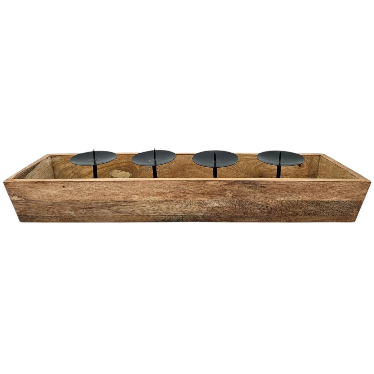Kerzenhalter Kerzenständer Tablett Holz Mangoholz Advent Deko für 4 Kerzen 53 cm - Adventskranz