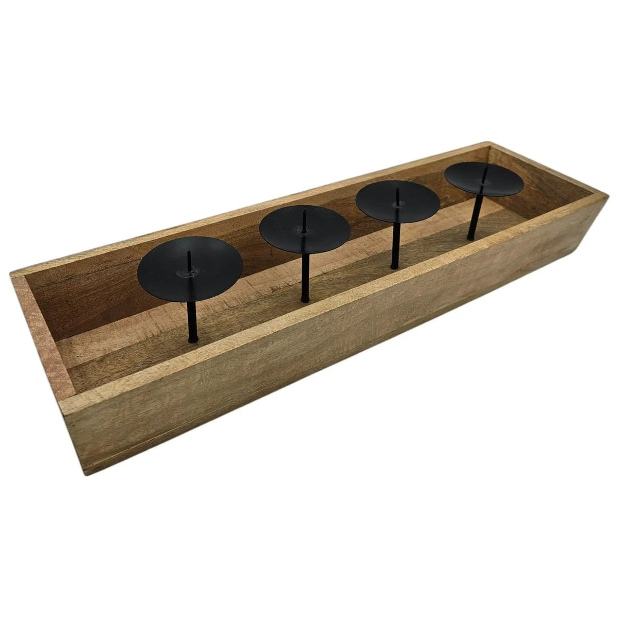 Kerzenhalter Kerzenständer Tablett Holz Mangoholz Advent Deko für 4 Kerzen 53 cm - Adventskranz