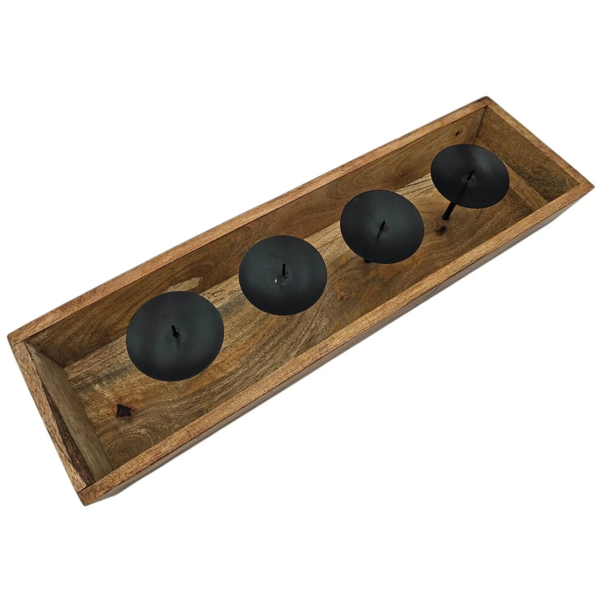 Kerzenhalter Kerzenständer Tablett Holz Mangoholz Advent Deko für 4 Kerzen 53 cm - Adventskranz
