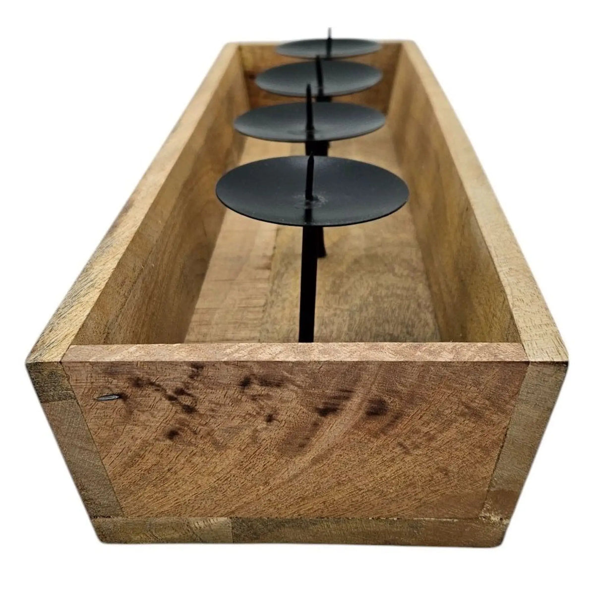 Kerzenhalter Kerzenständer Tablett Holz Mangoholz Advent Deko für 4 Kerzen 53 cm - Adventskranz