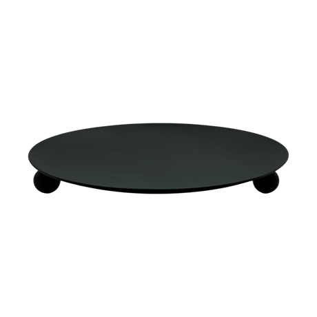 Kerzenhalter schwarz 4 Stück Stumpenkerzen Teller Kerzenteller Weihnachten 8,5 cm - Kerzenhalter