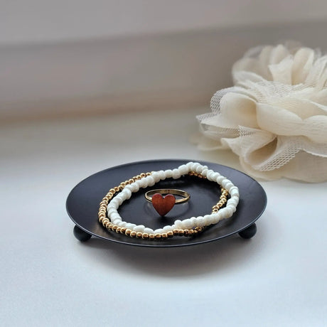 Kerzenhalter schwarz 4 Stück Stumpenkerzen Teller Kerzenteller Weihnachten 8,5 cm - Kerzenhalter