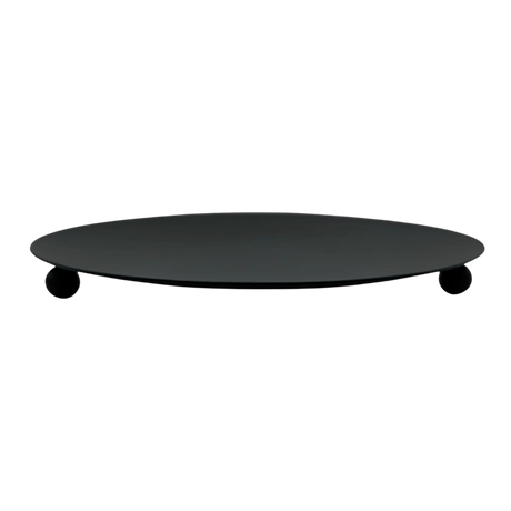 Kerzenhalter schwarz 4 Stück Stumpenkerzen Teller Kerzenteller Weihnachten 12 cm - Kerzenhalter