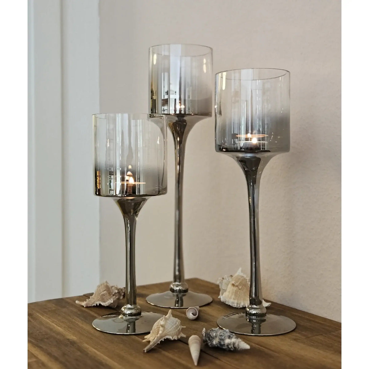Kerzenleuchter-Set Glas – Stilvolle Deko in drei Größen für Ihr Zuhause – Miamonda