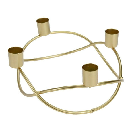 Kerzenständer gold Metall Kerzenleuchter Adventskranz Deko Kerzenhalter Ø 21 cm - Kerzenständer