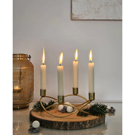 Kerzenständer gold Metall Kerzenleuchter Adventskranz Deko Kerzenhalter Ø 21 cm - Kerzenständer