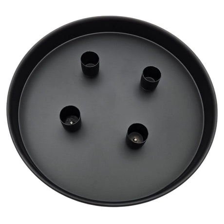 Kerzenteller Kerzentablett magnetische Kerzenhalter Tablett schwarz Metall 25 cm - Kerzenhalter