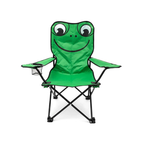 Kinderstuhl Campingstuhl Anglerstuhl Klappbar Affe Forsch Elefant Katze Getränkehalter - Frosch grün - Campingstuhl