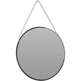 Kleiner Spiegel rund Wandspiegel Deko Metall Glas Dekospiegel schwarz Ø 20 cm - Kleiner Spiegel