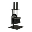 Kleines Kaminbesteck Schwarz – Platzsparendes Kaminzubehör mit Schaufel & Feger | Metall | 35 cm - Kaminbesteck
