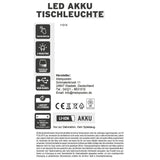 Lampe LED ohne Kabel Touch Tischleuchte Tischlampe Leuchte kabellos dimmbar - Lampe