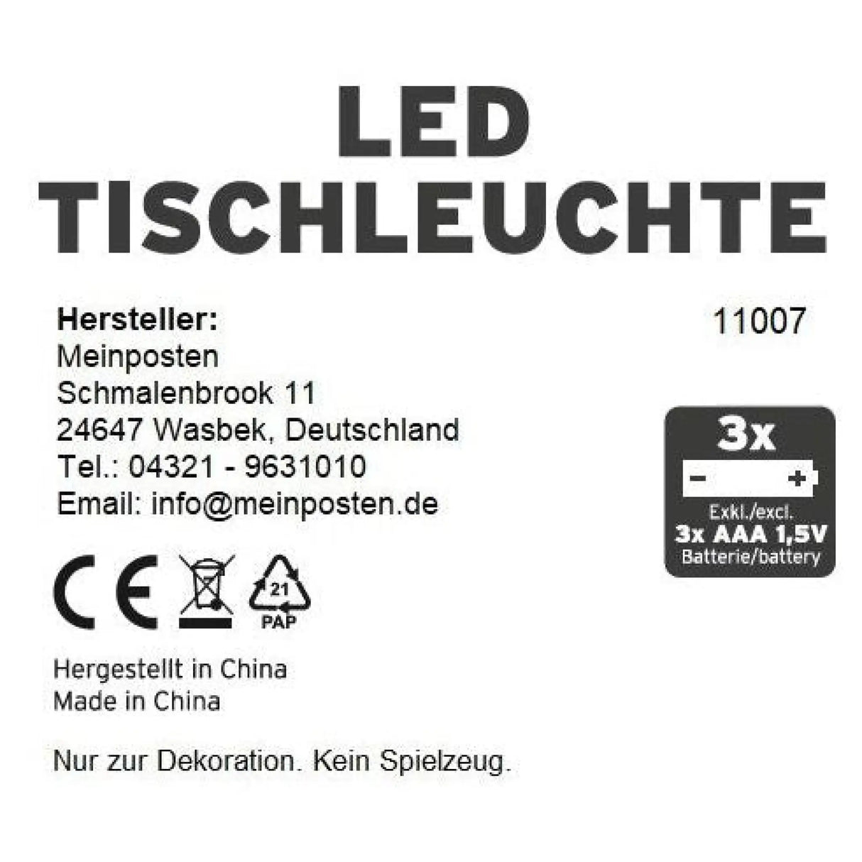 Lampe LED ohne Kabel Touch Tischleuchte Tischlampe Leuchte kabellos dimmbar - Lampe