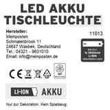 Lampe LED ohne Kabel Touch Tischleuchte Tischlampe Leuchte kabellos dimmbar - Lampe