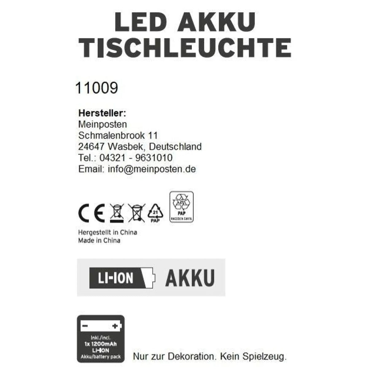 Lampe LED ohne Kabel Touch Tischleuchte Tischlampe Leuchte kabellos dimmbar - Lampe