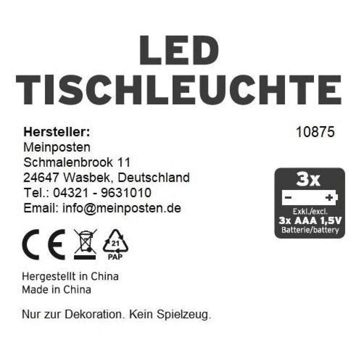 Lampe Leuchte kleine Tischleuchte LED Camping dimmbar tragbar batteriebetrieben - Campinglampe