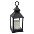 Laterne LED mit Timer batteriebetrieben flackerndes Licht Windlicht schwarz Deko - Laterne Windlicht