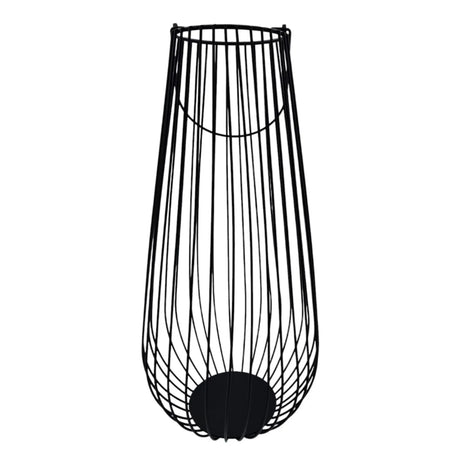 Laterne Windlicht Metalllaterne 25x50 cm Windlicht Kerzenhalter Gartenlampe schwarz - Laterne Windlicht
