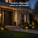 LED Gartenstecker Stern Weihnachtsbeleuchtung batteriebetrieben Timer warmweiß - Gartenstecker Stern