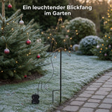 LED Gartenstecker Stern Weihnachtsbeleuchtung batteriebetrieben Timer warmweiß - Gartenstecker Stern