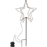 LED Gartenstecker Stern Weihnachtsbeleuchtung batteriebetrieben Timer warmweiß - Gartenstecker Stern