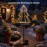 LED Gartenstecker Tannenbaum Weihnachtsbeleuchtung Beleuchtung Timer warmweiß 80 cm - LED Gartenstecker