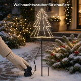 LED Gartenstecker Tannenbaum Weihnachtsbeleuchtung Beleuchtung Timer warmweiß 80 cm - LED Gartenstecker