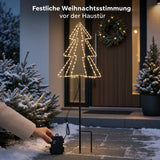 LED Gartenstecker Tannenbaum Weihnachtsbeleuchtung Beleuchtung Timer warmweiß 80 cm - LED Gartenstecker