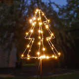 LED Gartenstecker Tannenbaum Weihnachtsbeleuchtung Beleuchtung Timer warmweiß - LED Gartenstecker
