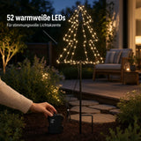 LED Gartenstecker Tannenbaum Weihnachtsbeleuchtung Beleuchtung Timer warmweiß 80 cm - LED Gartenstecker