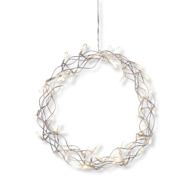 LED Weihnachtskranz 30 cm mit 40 LEDs & Timer – warmweiß batteriebetrieben - Weihnachtskranz