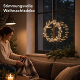 LED Weihnachtskranz 30 cm mit 40 LEDs & Timer – warmweiß batteriebetrieben - Weihnachtskranz