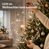 LED Weihnachtskranz 30 cm mit 40 LEDs & Timer – warmweiß batteriebetrieben - Weihnachtskranz