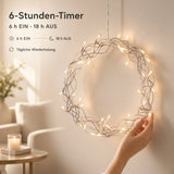 LED Weihnachtskranz 30 cm mit 40 LEDs & Timer – warmweiß batteriebetrieben - Weihnachtskranz