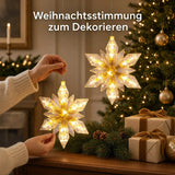 LED Weihnachtsstern 2er Set – 24 cm – warmweiß mit 6-Stunden-Timer batteriebetrieben - Lichterkette LED