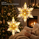 LED Weihnachtsstern 2er Set – 24 cm – warmweiß mit 6-Stunden-Timer batteriebetrieben - Lichterkette LED