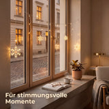 Lichterkette Lichtervorhang Schneeflocke LED Batterie Timer 210 cm Innen - außen - Lichterkette LED