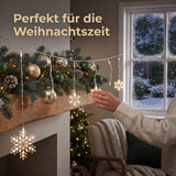 Lichterkette Lichtervorhang Schneeflocke LED Batterie Timer 210 cm Innen - außen - Lichterkette LED