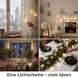 Lichterkette Lichtervorhang Schneeflocke LED Batterie Timer 210 cm Innen - außen - Lichterkette LED