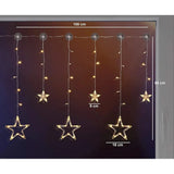 Lichterkette Sternenvorhang LED warmweiß Lichtervorhang 100x80cm Batterie Timer - Lichterkette LED