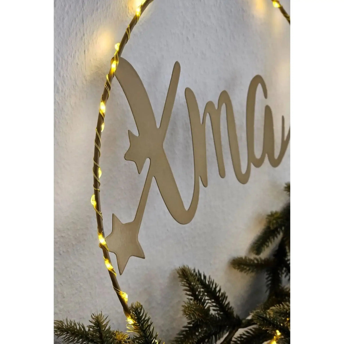 Lichterkranz Weihnachtsbeleuchtung LED warmweiß Weihnachtsdeko Ring Kranz Ø 30 cm B-WARE - LED Türkranz