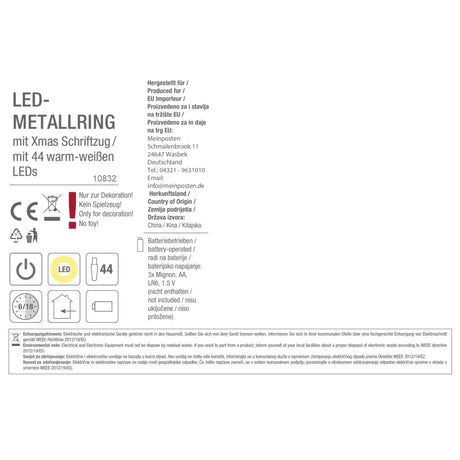 Lichterkranz Weihnachtsbeleuchtung LED warmweiß Weihnachtsdeko Ring Kranz Ø 30 cm B-WARE - LED Türkranz