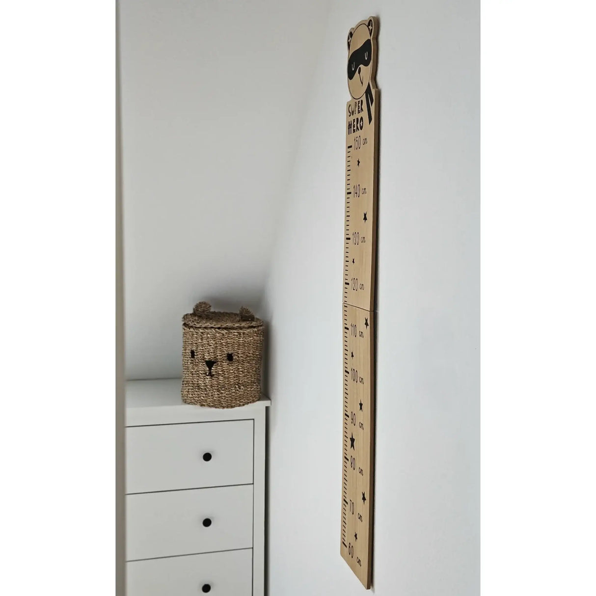 Messlatte Kinder Holz 60-150 cm Größenmesser Jungen und Mädchen Pandabär Tiger Zebra - Messlatte