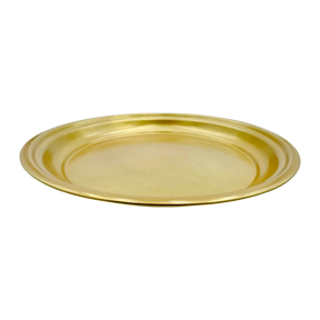 Metallteller Dekoteller rund Gold 30 cm Kerzenteller Kerzentablett Adventsteller Weihnachten - Dekoteller