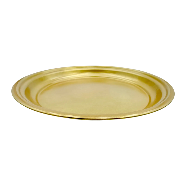 Metallteller Dekoteller rund Gold 30 cm Kerzenteller Kerzentablett Adventsteller Weihnachten - Dekoteller