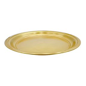 Metallteller Dekoteller rund Gold 36 cm Kerzenteller Kerzentablett Adventsteller B-Ware - Dekoteller