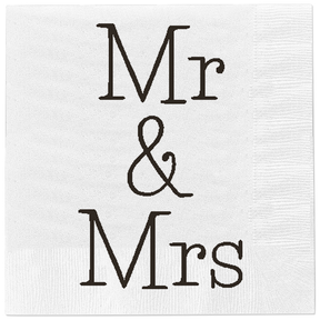 Servietten Mr & Mrs Hochzeit Papierservietten Feier Fest 80 Stück weiß 33x33 cm - Servietten