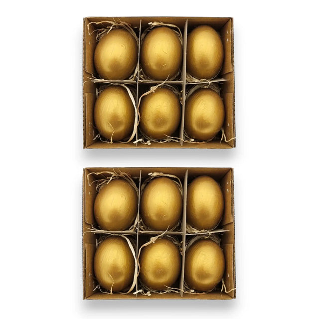 Ostereier Gold 12 Stück – Glänzende Oster Eier – Osterdeko Set für Tischdeko echte Eier - Osterhase