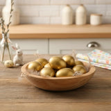 Ostereier Gold 12 Stück – Glänzende Oster Eier – Osterdeko Set für Tischdeko echte Eier - Osterhase