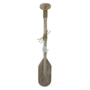 Paddel Holz maritim Dekopaddel Holzpaddel Deko Ruder braun weiß Länge 60 cm - Deko Paddel