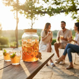 Saftspender Getränkespender mit Zapfhahn 3,75 Liter Kunststoff Wasserspender Pfirsich - Getränkespender